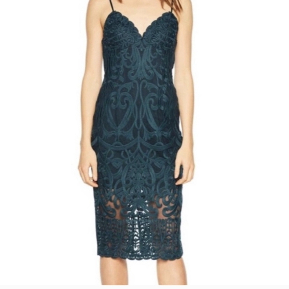 Bardot, green elegant evening dress, size 8